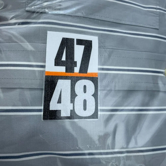 Abercrombie & Fitch Mens Muscle Fit XL Gray Striped  Shirt 100% Cotton  4748 - Picture 7 of 8